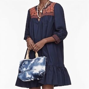 J. CREW Leda Embroidered Popover Dress (XS)